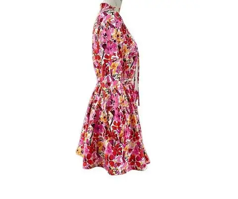 

Women's Dress 2025 Fashion Spring and Summer New Original Women's Lace-Up Slim-Fitting Lace-Collar Floral-Print Dress for Autumn