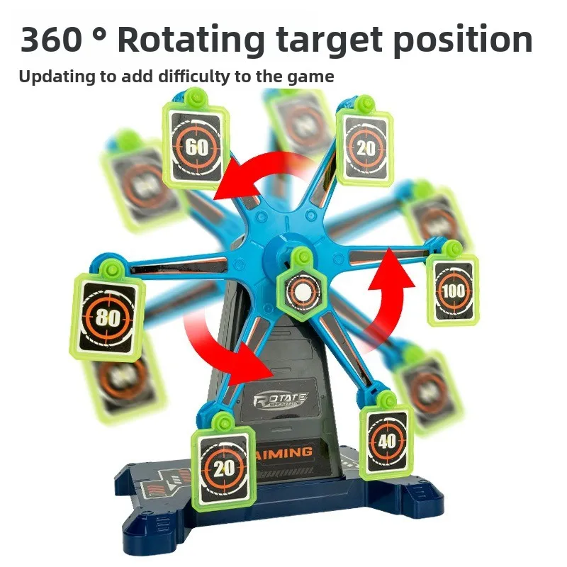 Outdoor Sports Electric Luminous Rotating Target Soft Bullet Gun Launch Electric Toy Set  Game Equipment Leisure Gifts