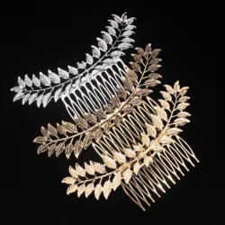 Luxury Metal Leaf Hair Combs For Women Wedding Bridal Hair Accessories Fashion Side Hair Clip Pins Bride Hair Decorate