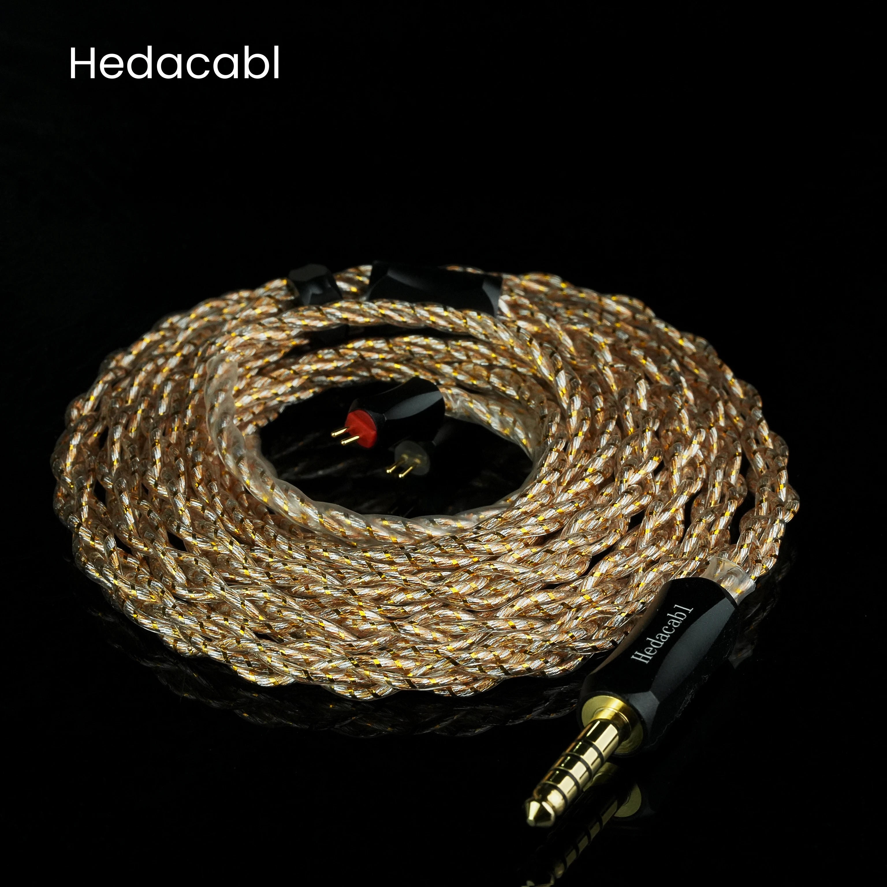 Hedacabl DualGlow K02 7N High Purity Earphone Cable Gold Plated OCC Single-Crystal Silver 4.4mm 0.78 2Pin For NX8 METRO Mystic 8