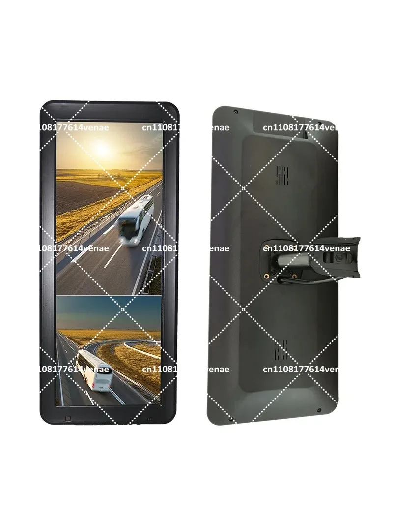 12.3 Inch AHD Dual Split Side View Mirror Camera System for Truck Bus RV, Rear View & Blind Spot Monitor