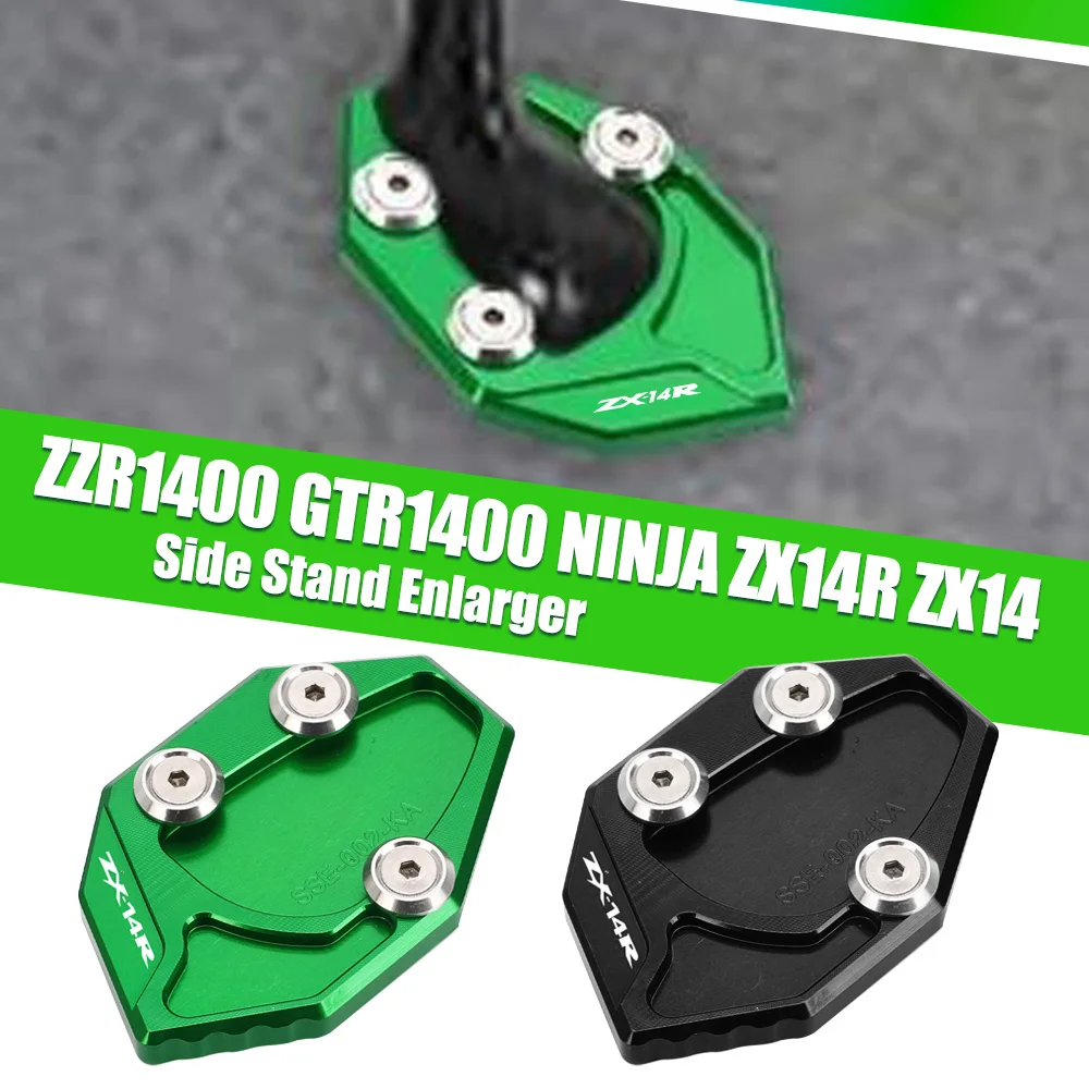 Motorcycle Accessories For KAWASAKI ZZR1400 GTR1400 Ninja ZX14R ZX14 2006-2023 Kickstand Foot Pad Side Stand Enlarge Sidestand