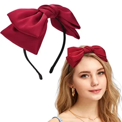 8Inch Big Bow Hair Bands Women Elegant Velvet Headbands Headwear Girls Satin Solid Color Bowknot Hairband hair Accessories