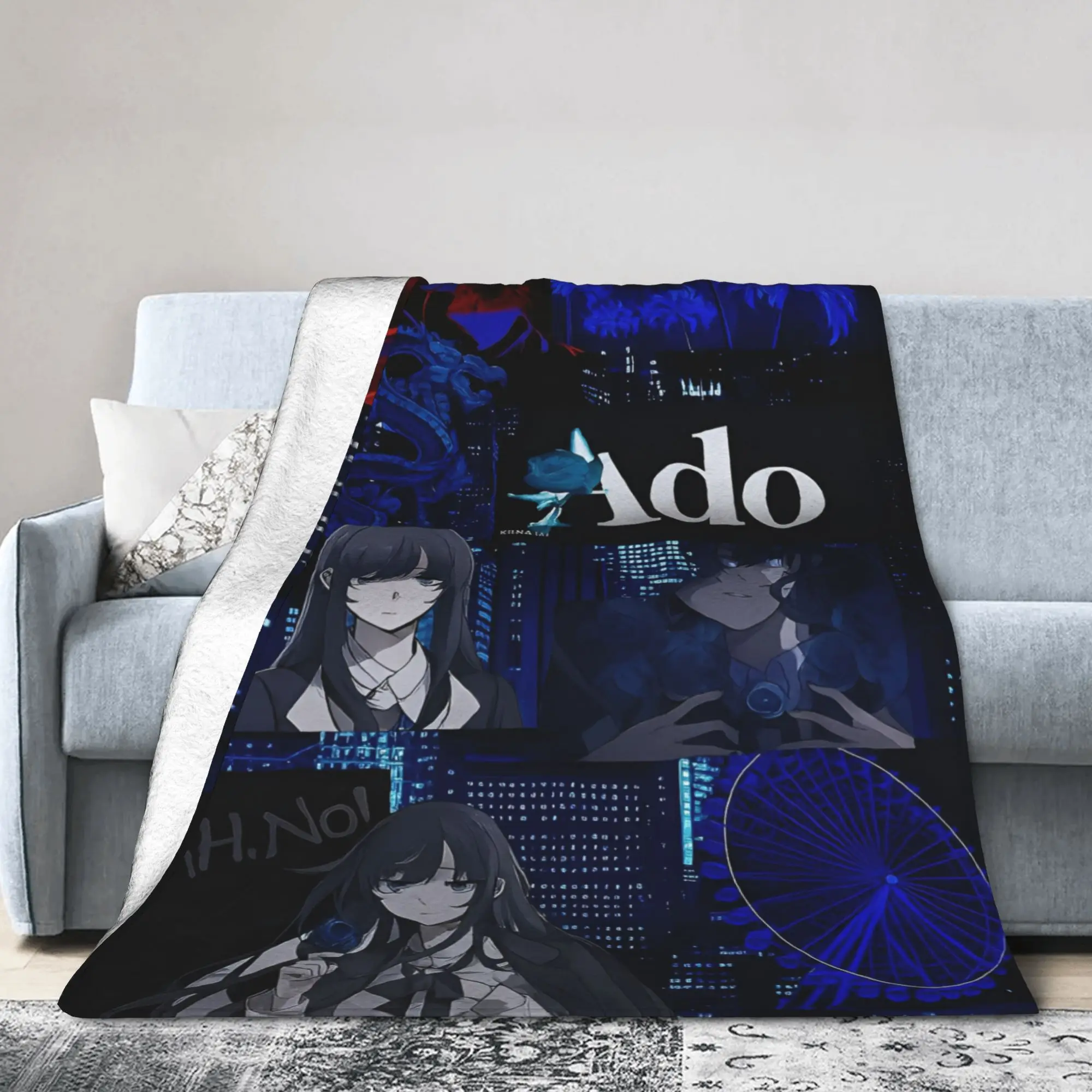 Ado Hibana World Tour Blanket Flannel Textile Decor Japan Singer  Multifunction Thin Throw Blanket for Home Travel Bedspread