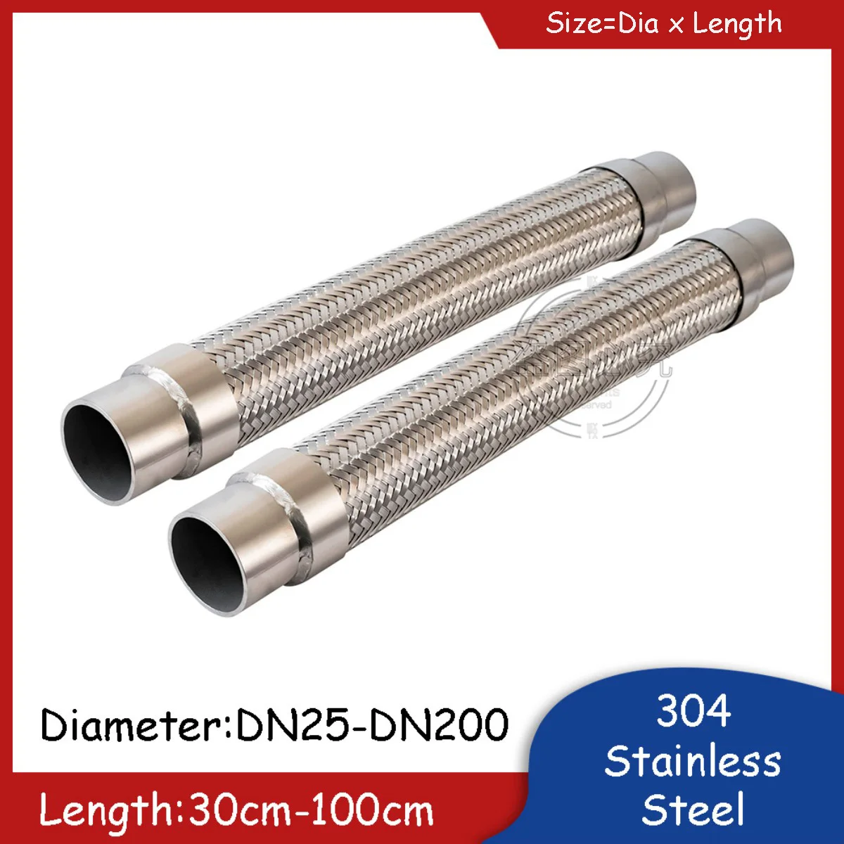 

DN25-DN200 Braided Flexible Stainless Steel Hose High-temperature steam furnace connection Mnpt Welded Ends