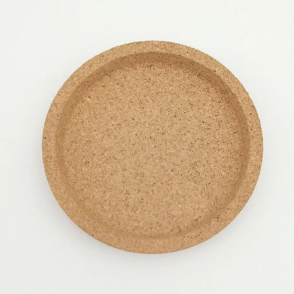 Water Absorbent Cork Coasters with Raised Lip for Glass Cups Espresso Tea and Home Decor Table Use