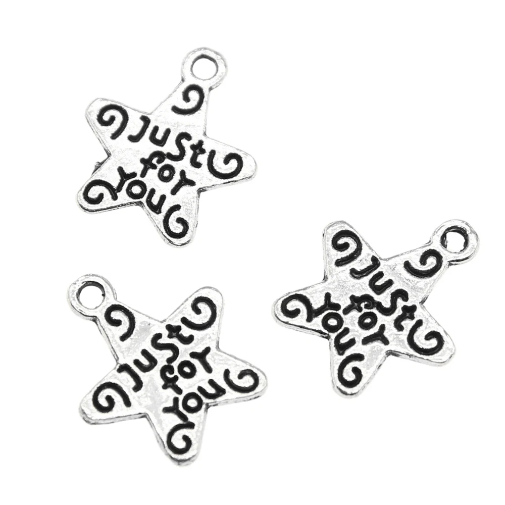 Phone Pendant Just For You Star Charms Jewelry Materials 14x12mm 40pcs