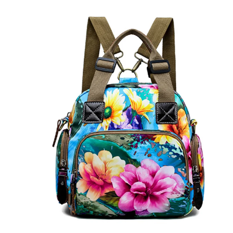 

Large capacity mother backpack 2025 new multi-function printing backpack ladies bag waterproof canvas backpack Mochilas