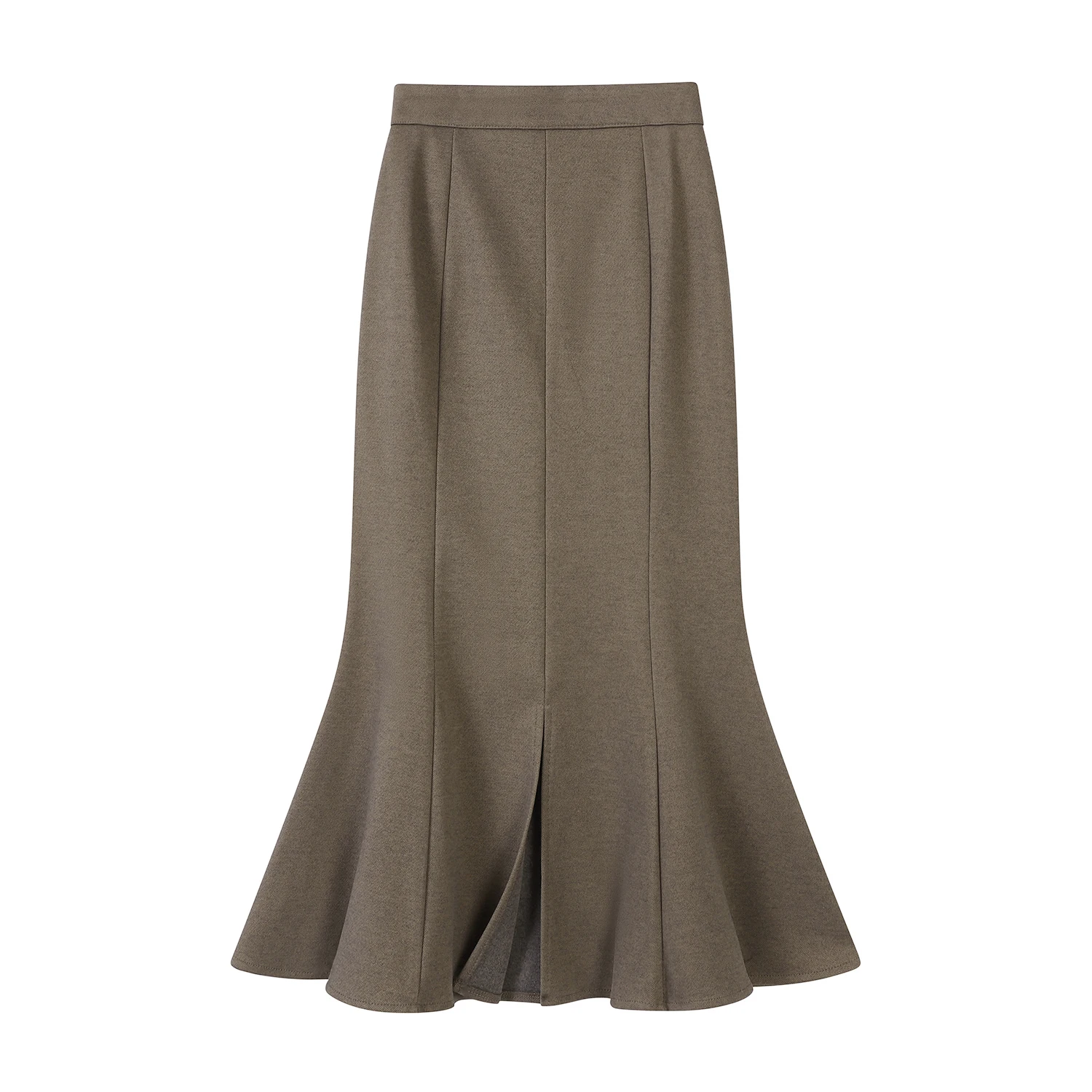 

Autumn Winter Woolen Front Split Women's A-line Wrap Skirts 2025 New High Waist Back Zipper Office Solid Mermaid Skirts Female