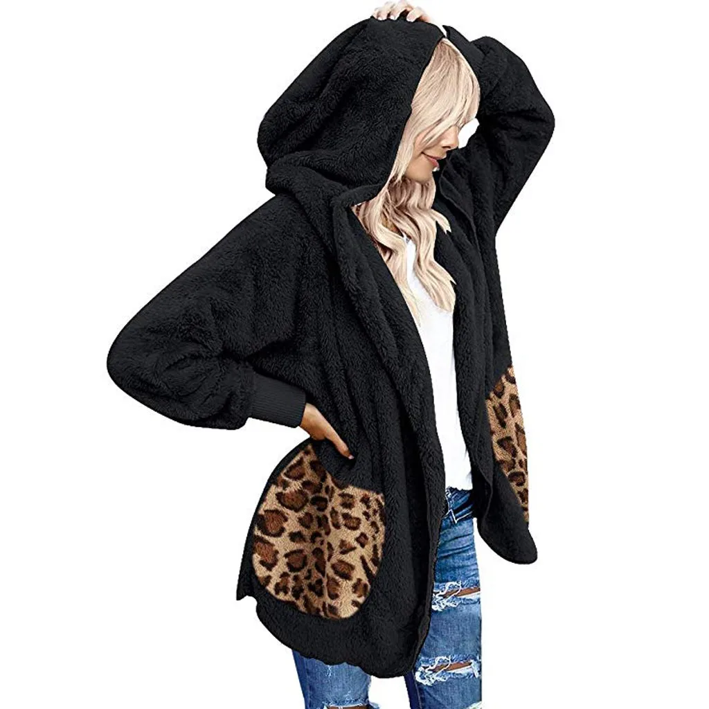 Winter Fleece Sweater Fleece Hooded Oversized Long Cardigan Teddy Fluffy Autumn Winter Ladies Warm Wear Female Sweaters