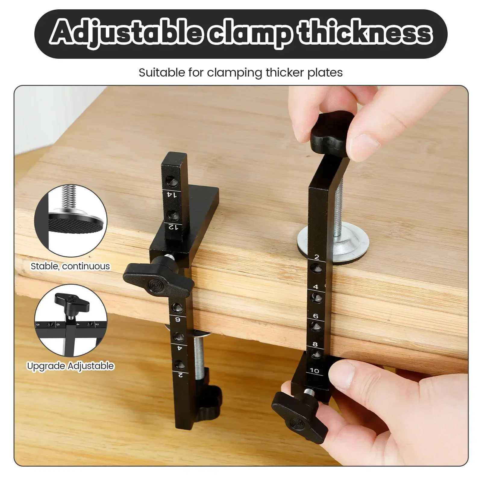 ตู้ติดตั้ง CLAMP ลิ้นชักคลิปปรับตู้ฮาร์ดแวร์ JIG แบบพกพาด้านหน้าลิ้นชักงานไม้ CLAMP