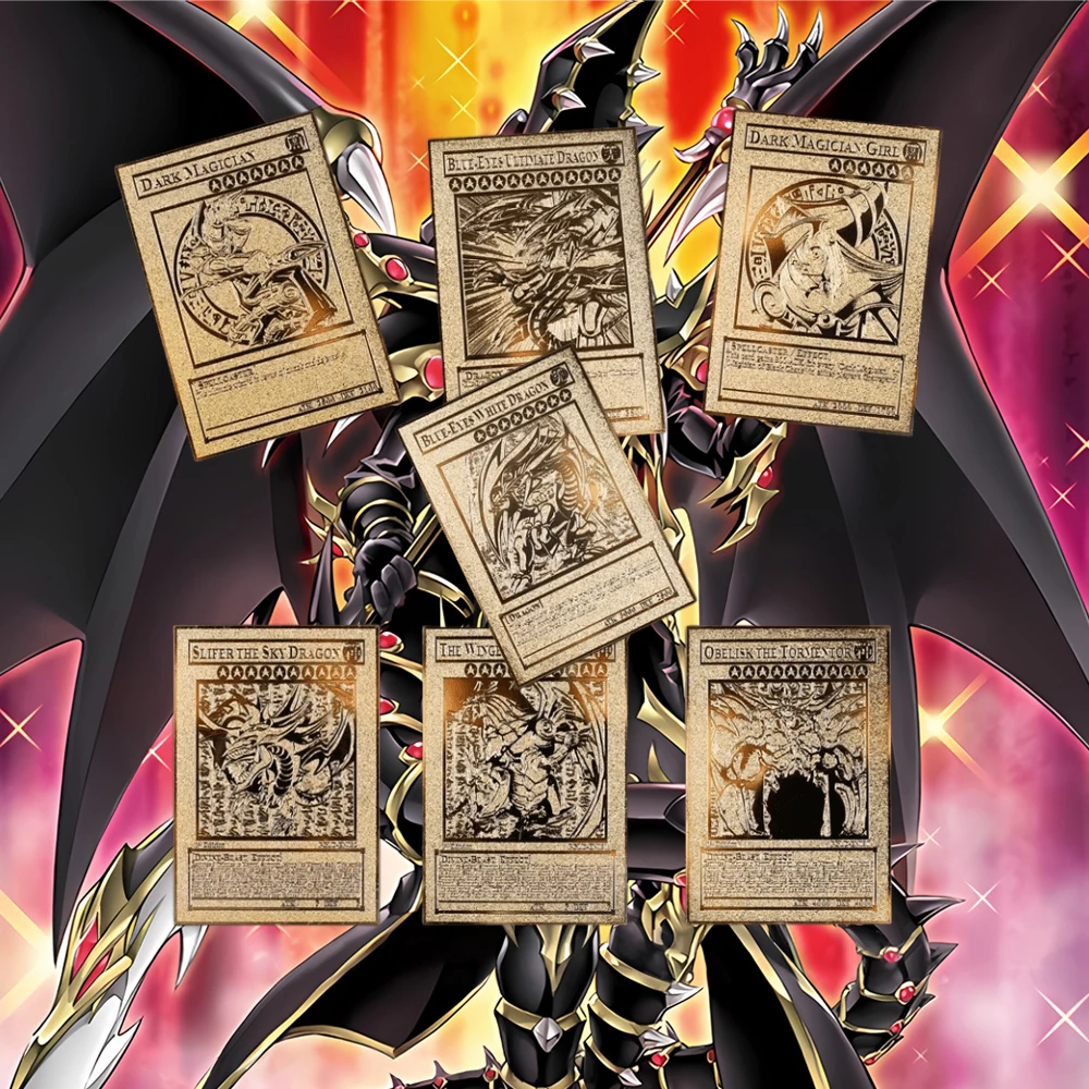 Yu Gi Oh English Version Metal Card Sky Dragon Card Wing Dragon Dragon Giant Soldier Anime Characters Collection Cards Toy Gift