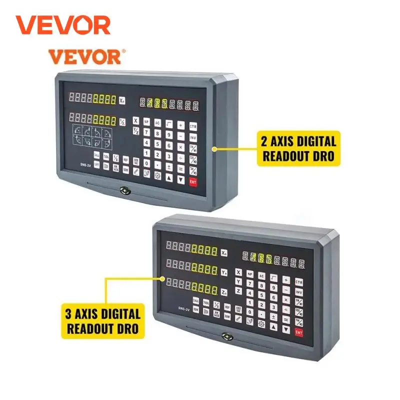 VEVOR 2 Axis 3 Axis DRO Digital Readout Display LCD and Linear Scale Encoder 700MM-1000MM for CNC Grinding Milling Lathe Machine