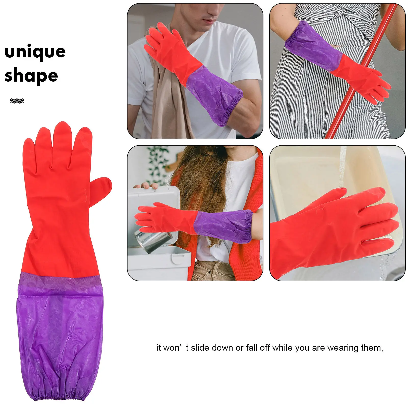 1Pair Water Resistant Aquarium Gloves Elbow Length Anti-Allergy Gloves for Coral Anemones Fish Tank Water Change
