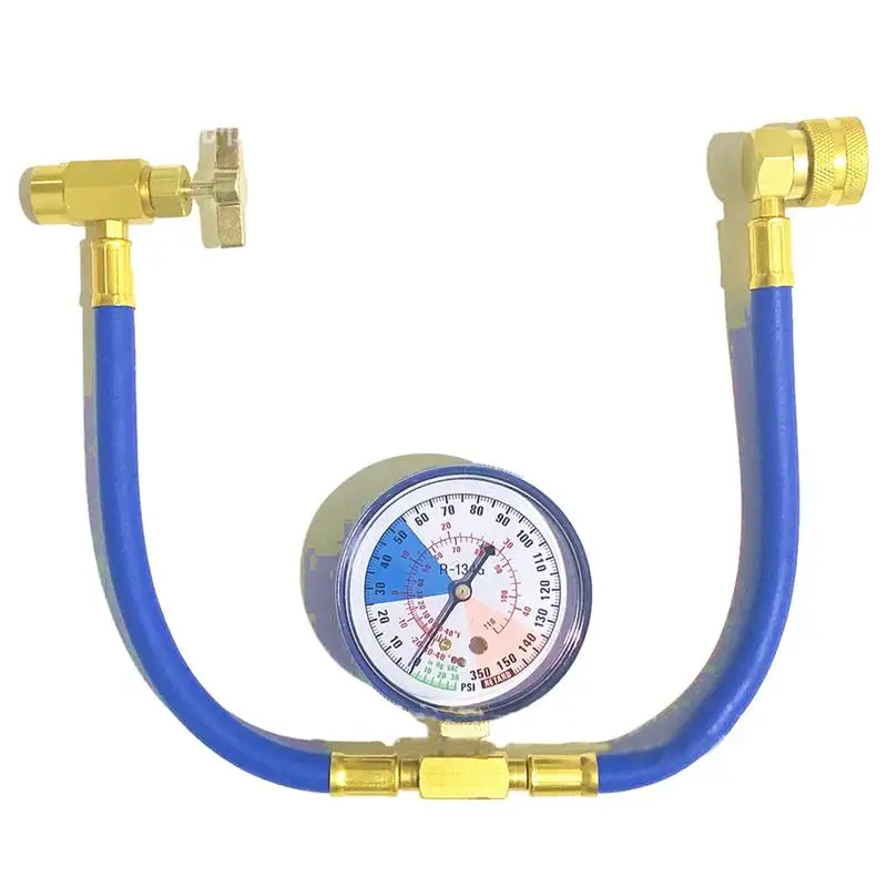 Auto AC Refrigerant Charge Hose R134A Manifold Gauge Refrigerant System With Pressure Gauge M14 or 1/2 Inch Thread AC Charger