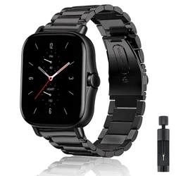 Huami Amazfit Bip 3 U S Lite Pro GTR 용 스테인리스 스틸 밴드, 20mm, 42mm 미니 시계 스트랩 루프, GTS 4 3 2 2e 2 미니 Correa