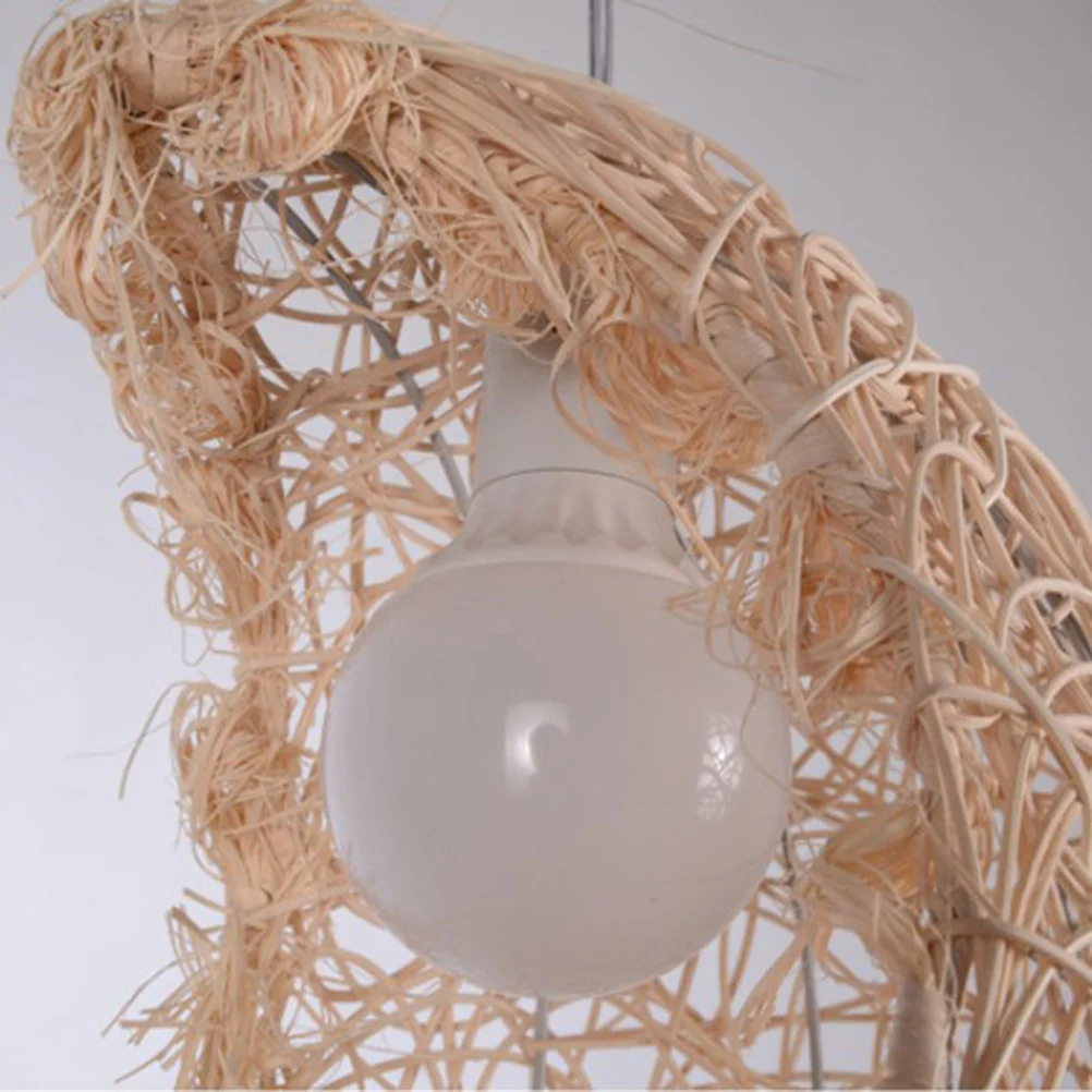 

Rattan Moon Chandelier Unique Hanging Light Durable for Bedroom Living Room Bar Ceiling Lamp Rattan Moon Chandelier