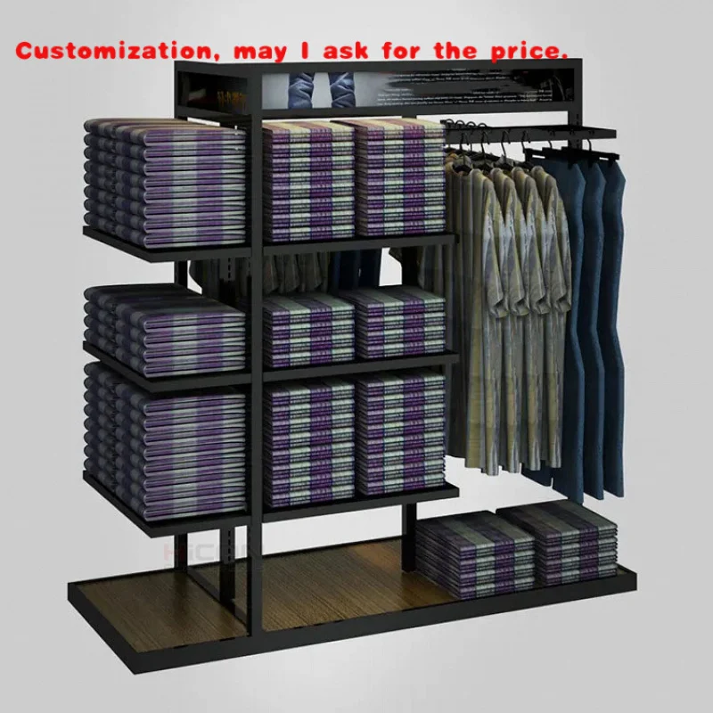 

custom.Customized Garment Display Rack Wood Clothes Shelf Boutique Clothe Store Clothing Rack Retail Shop Merchandising