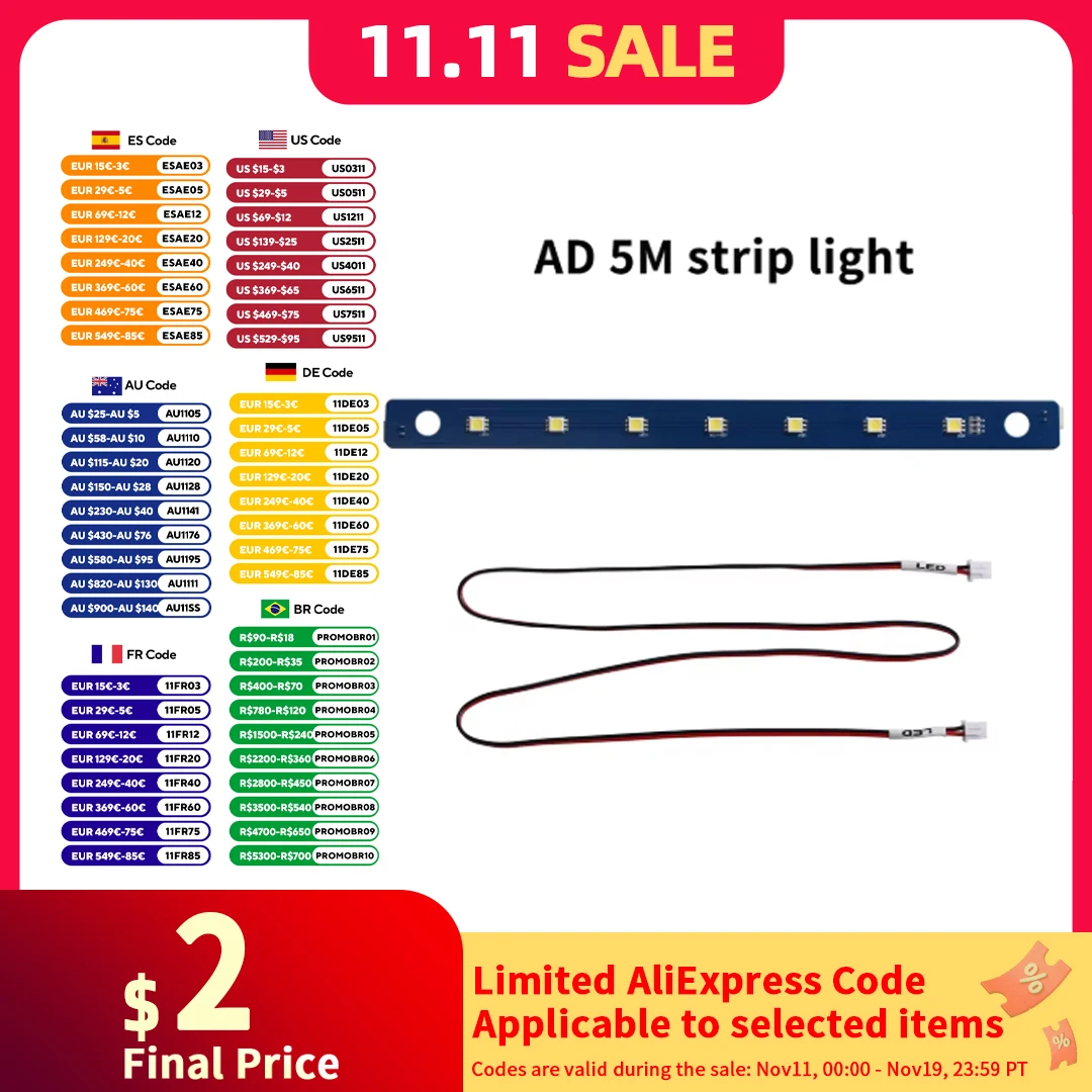 yZ[zFLASHFORGE ` 5 [g AD5M CgXgbvPx Led 24V Cgo[ AD5M 5MPRO 3D v^p