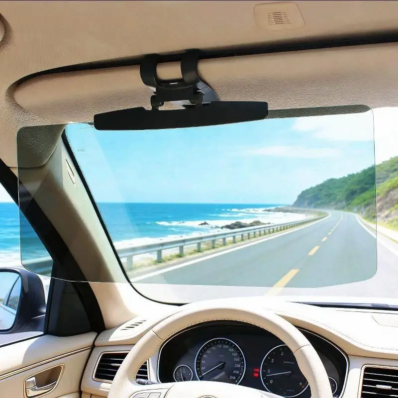 Car Mounted Anti-Glare Mirror, Anti-UV Strong Light Vehicle Sunshade Day/Night Driving Goggle