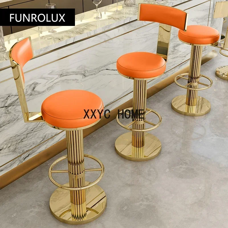 

Барный стул TAO Golden Bar Chair с регулировкой высоты и поворотным механизмом, современный стул для кухонной стойки из нержавеющей стали, набор обеденных стульев