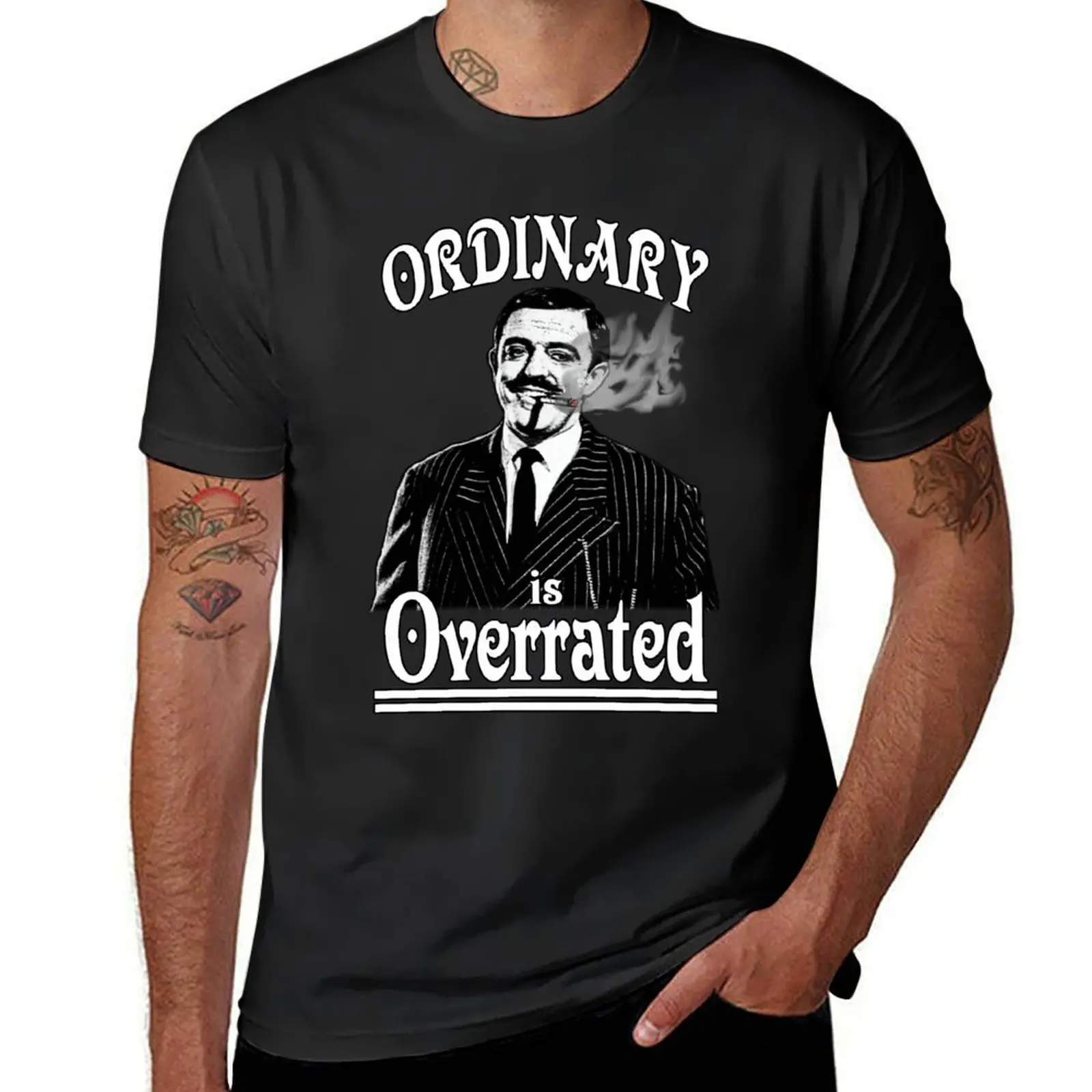 Винтажная Мужская футболка для мальчиков Gomez adдамс-обычная завышенная футболка