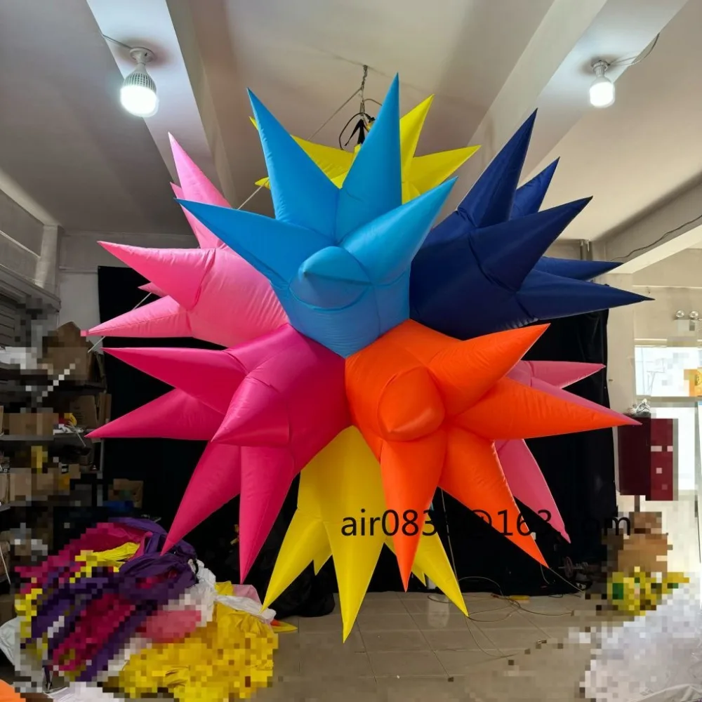 Glow Giant Inflatable Spiky Balls,Light-Up Inflatable Spike Led Star for Party Wedding Nightclub Ceiling Hanging Decoration