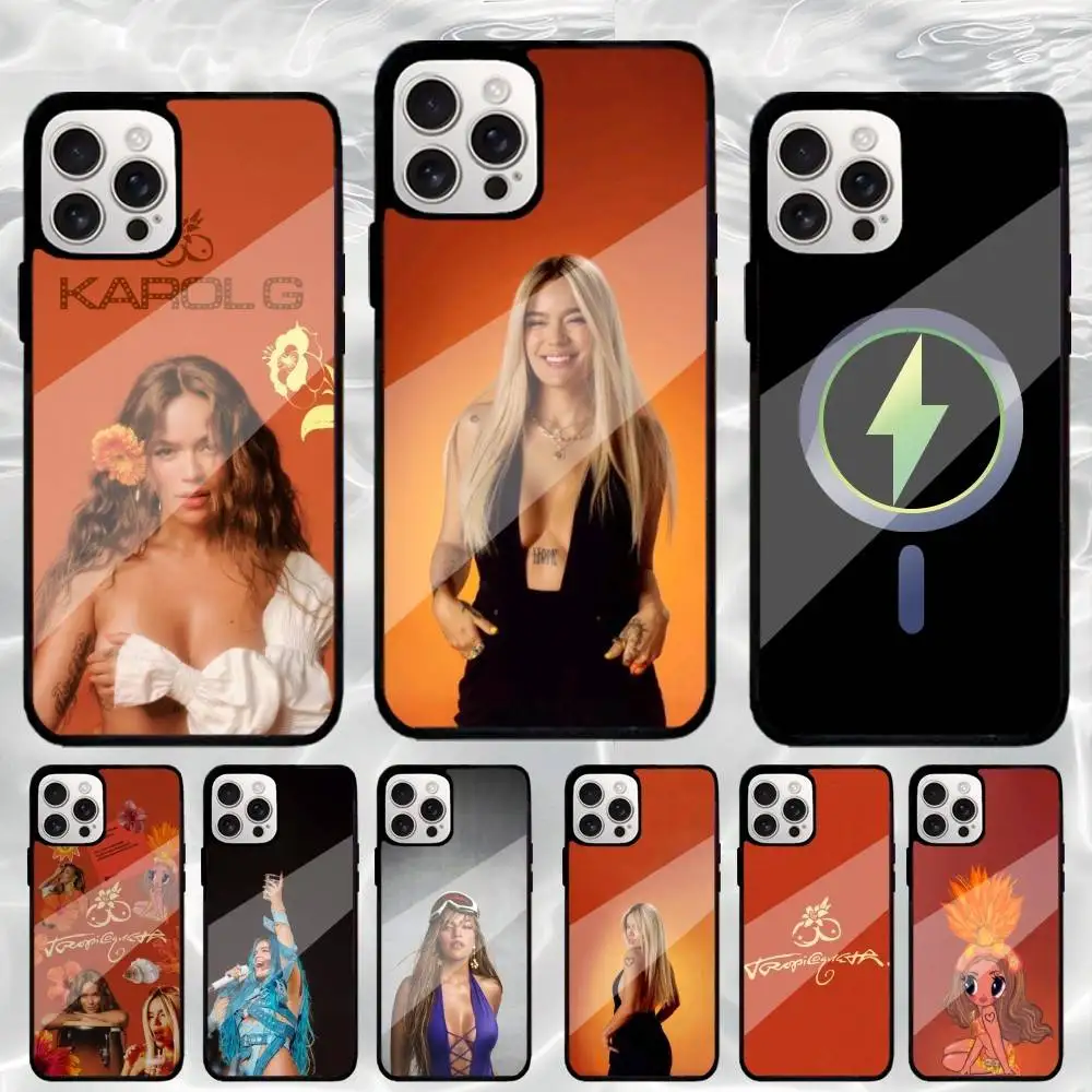 

K-Karol G Tropicoqueta Phone Case For iPhone17,16,15,14,13,12,11 Plus,Pro Max Magnetic For Magsafe Wireless Charging