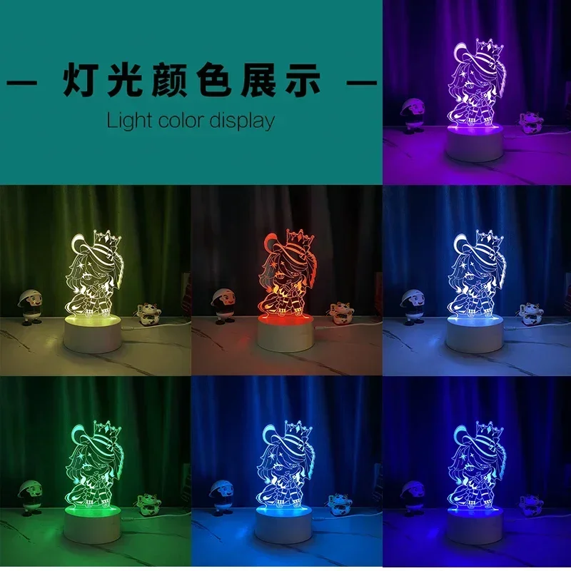 Anime Genshin Impact Kaedehara Kazuha Furina Alhaitham Ganyu Cosplay Zubehör Maskottchen Lichter Display Cartoon Nacht Lampe Ornament