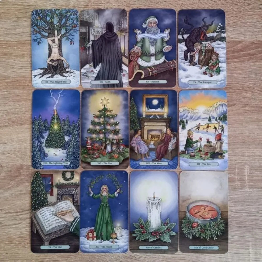 

12*7cm Yuletide Tarot 78 Pcs Cards Hope, Warmth, and Tarot Cheer for The Most Wonderful Time of Year