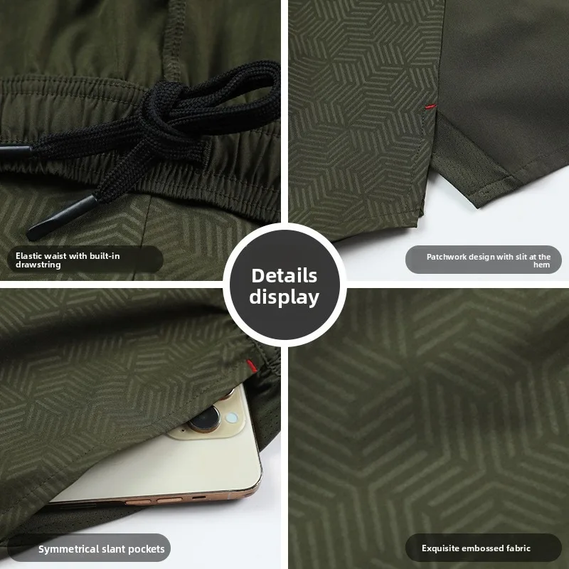 Summer New Men's Casual Shorts Splicing Breathable Quick-drying Shorts Outdoor Large Size Running Fitness Shorts