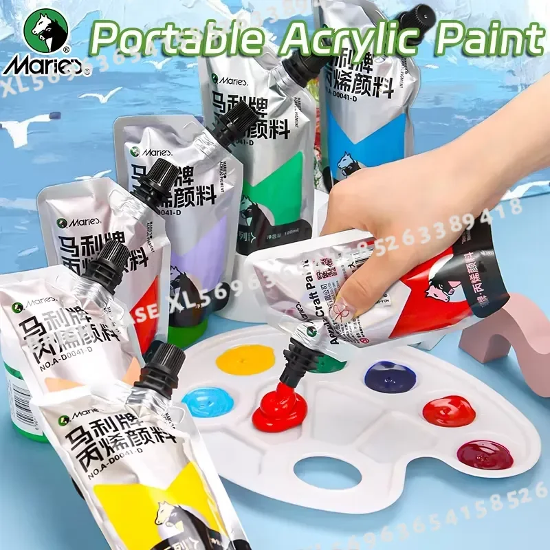 100ml Acrylic Paint Assorted Colors Waterproof Pigments for DIY Craft Rock Wood Professional Art Supplies for Adults Artists