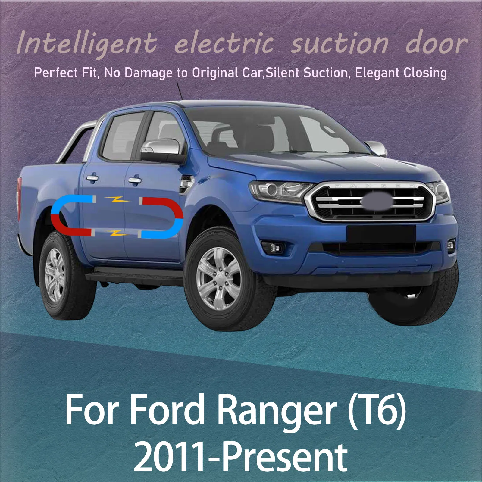 Electric Soft Close Door Kit For Ford Ranger (T6) 2011+ Auto Silent Anti-Slam Suction Door System Automatic Quiet Closing Latch