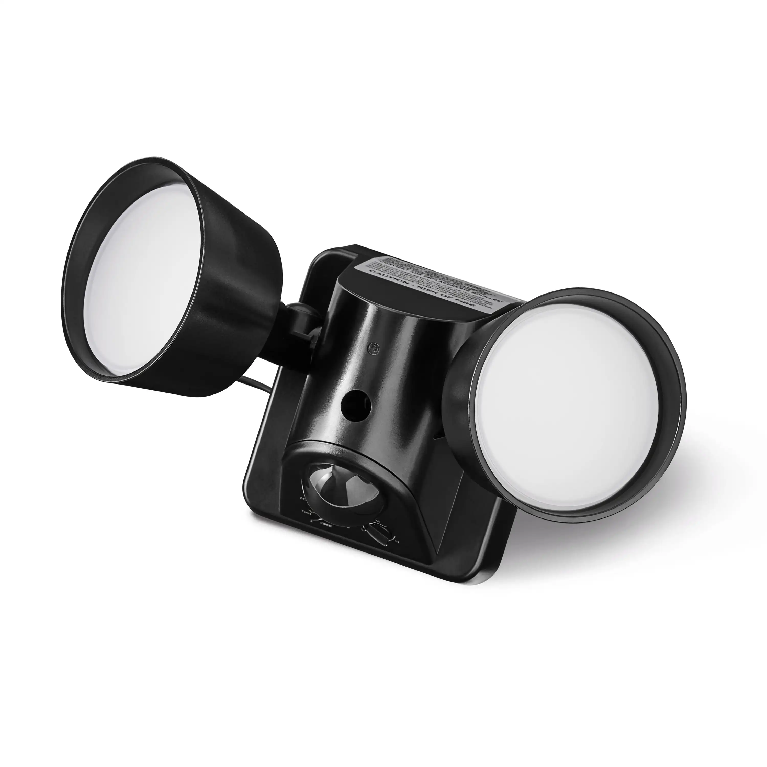 Luz de seguridad con detección de movimiento de cable directo LED de 2 cabezales, luz de inundación exterior para patio y garaje, sensor brillante resistente a la intemperie