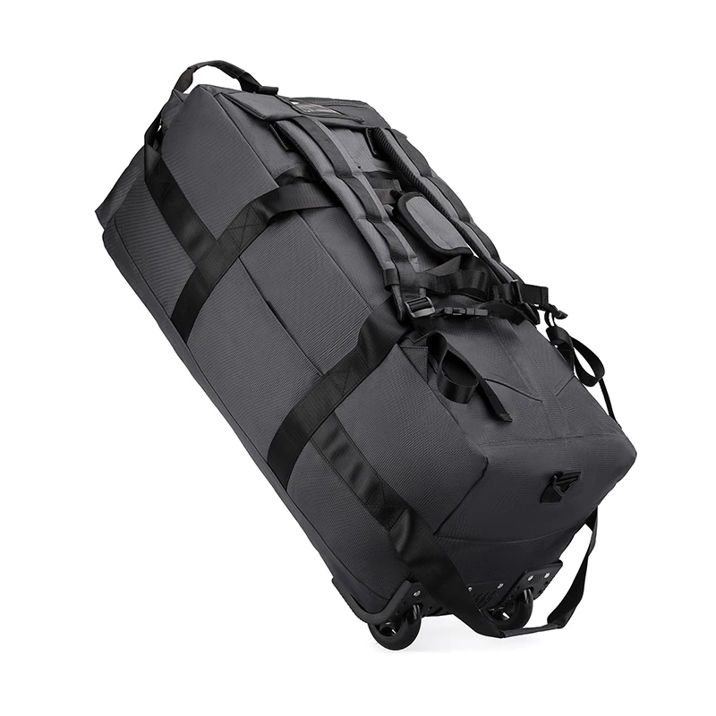 80L rollende plunjezak met wielen 31" robuuste opvouwbare reistas Waterbestendige bagage op wielen met schouderriem
