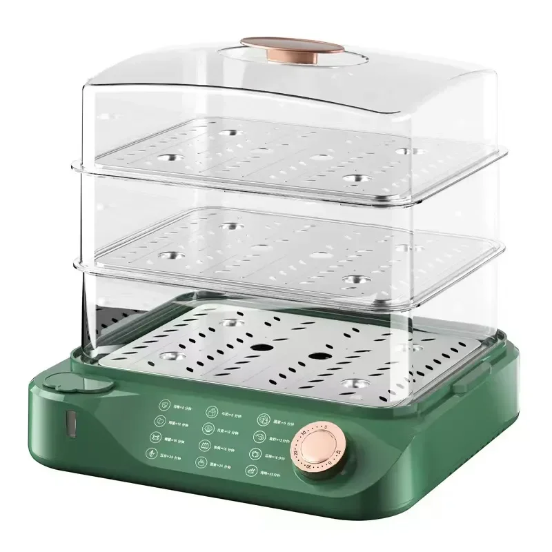 باخرة كهربائية منزلية جديدة متعددة الوظائف ذات سعة كبيرة وثلاث طبقات وعاء باخرة منزلي عالي الطاقة لتبخير الأسماك