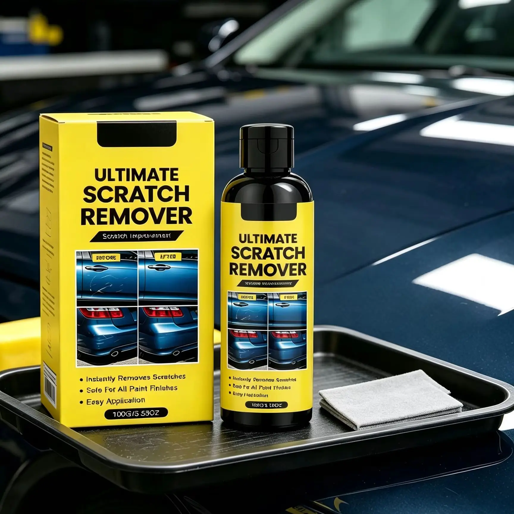 Car Scratch Remover Paint Care Tools Renewed Auto Body Grinding Car Paint Scratch Repair Car Polishing Kit with Nano Towel 100g