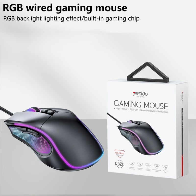 Wired Gaming Mouse Luminous USB Gaming Mouse Suitable For Notebook Desktop Computer Programmable Gaming Mouse