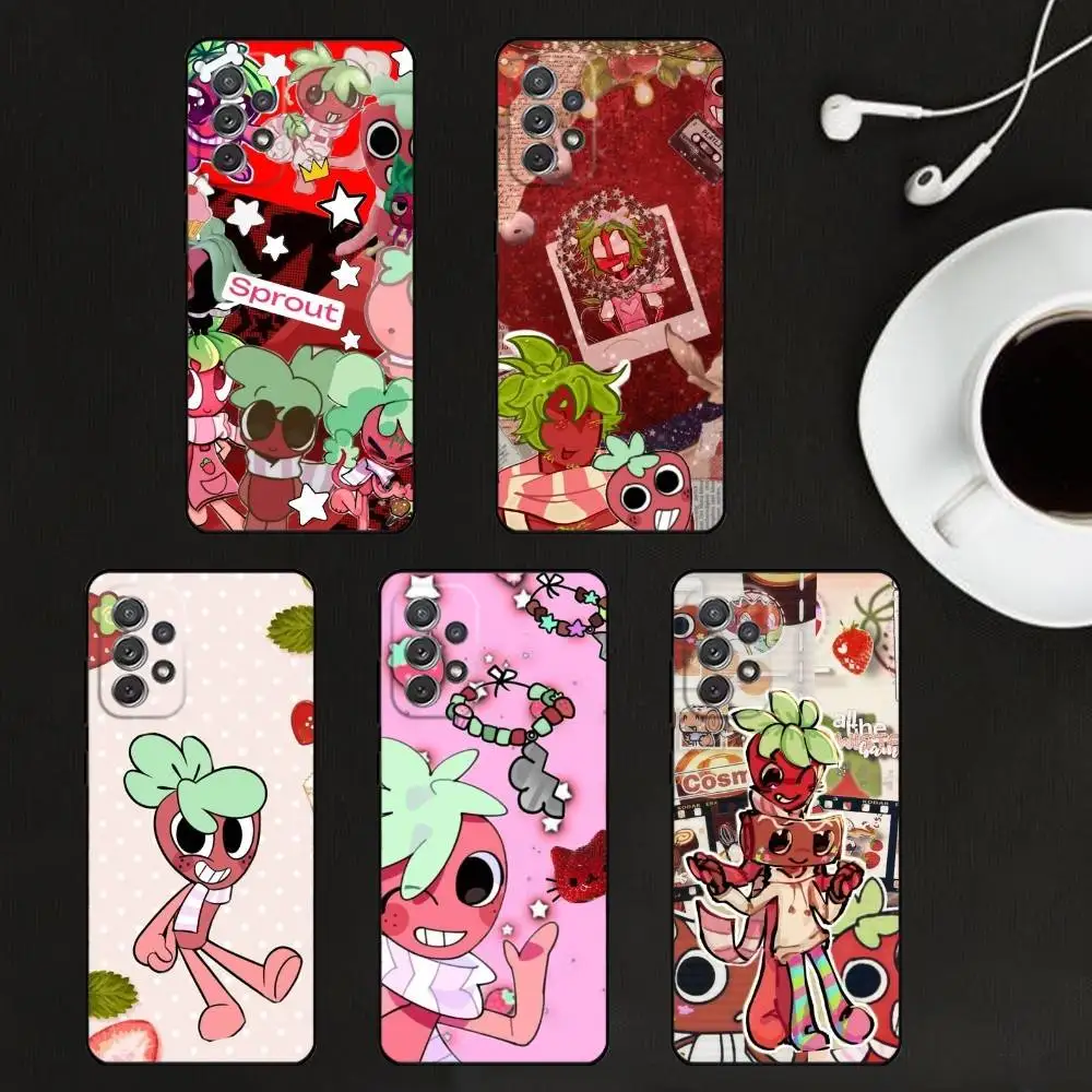 

Lovely Tiny S-Sprout Phone Case For Samsung S25,S24,S21,S22,S23,S30,Ultra,S20,Plus,Soft Black Shell