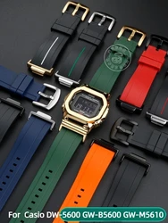 Quick release watch strap For Casio G-SHOCK GM-5600 DW5600 DW5610 GW-M5610 Silicone Watchband bracelet+ Stainless steel Adapter