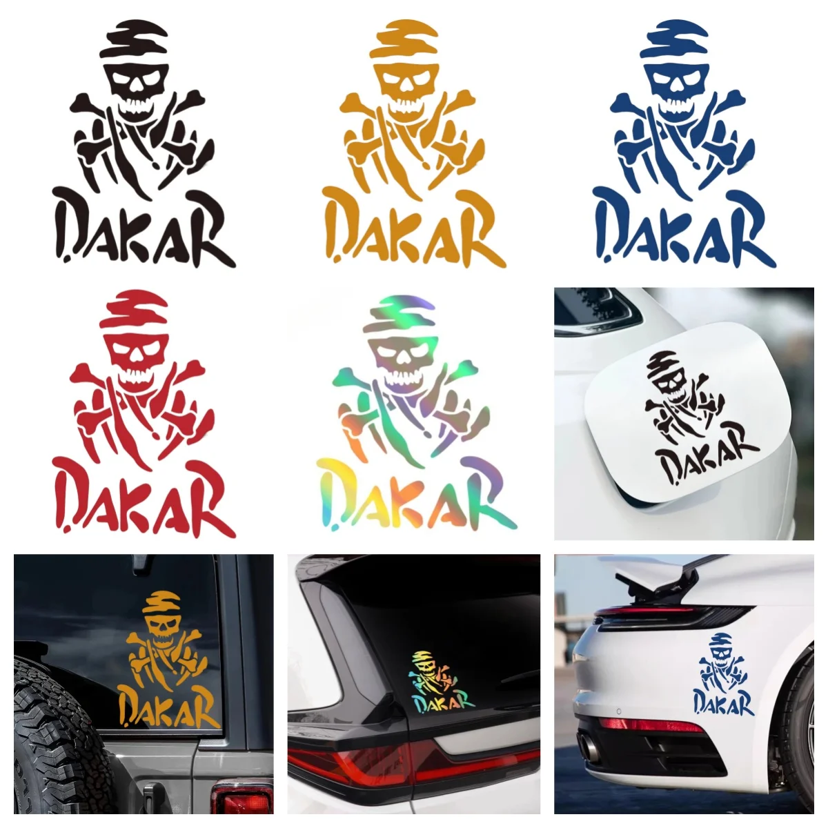 Vinyl Cool Skull Frame Dakar Car Stickers High Quality for Cartoon Fans Lovers on Car Truck Motorcycle Laptop decoration