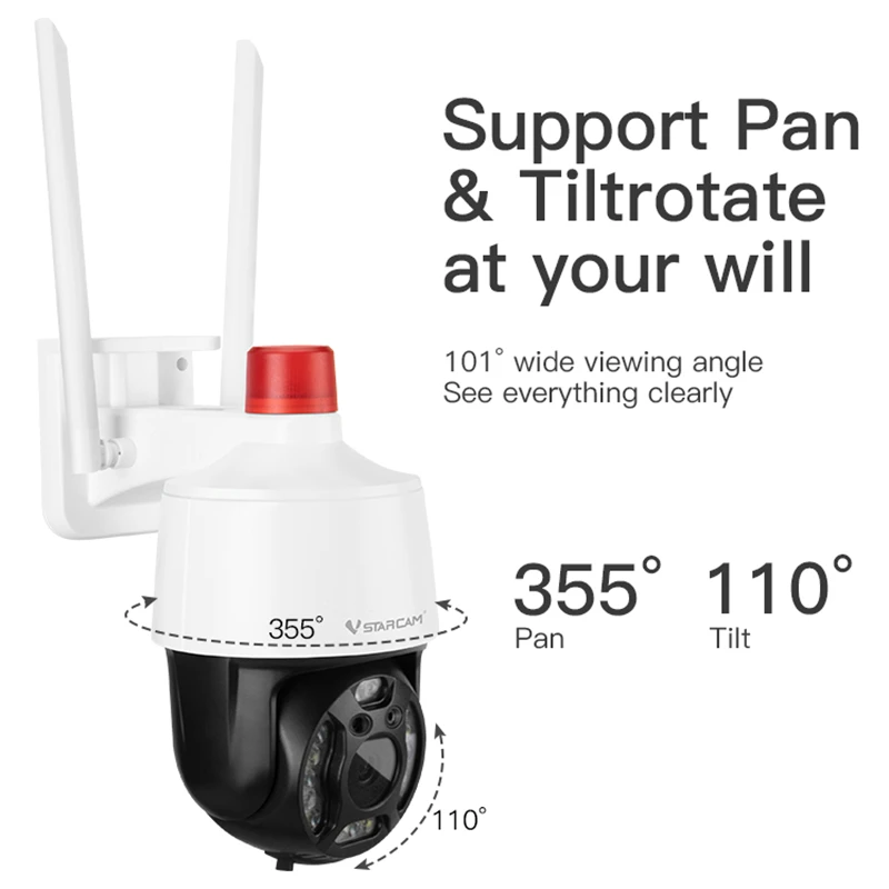 VStarcam 3MP Outdoor 4G  Camera Security 3MP Full Color Night Vision Motion Detection Two Way Audio Video Surveillance Cam