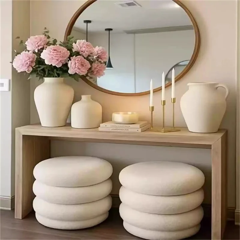 

Cream-style Entrance Table Mid-style Solid Wood Small-sized Entrance Table Modern Retro Living Room Furniture Meja Hijau YS40CC