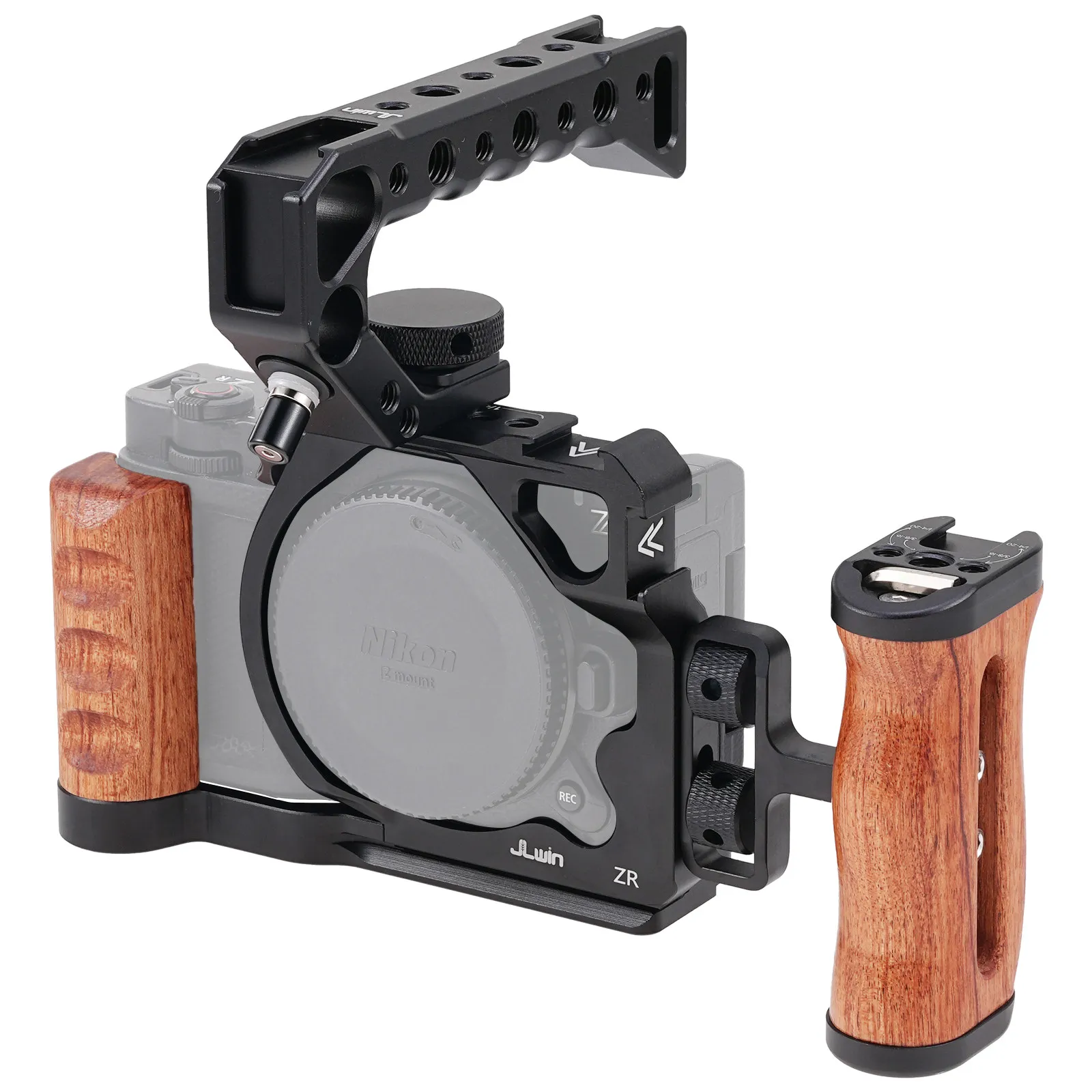 

For Nikon ZR DSLR Metal Camera Cage Protective Frame with Cold Shoe Mount & Vertical Shooting Handle, DIY Monitor Holder Kit