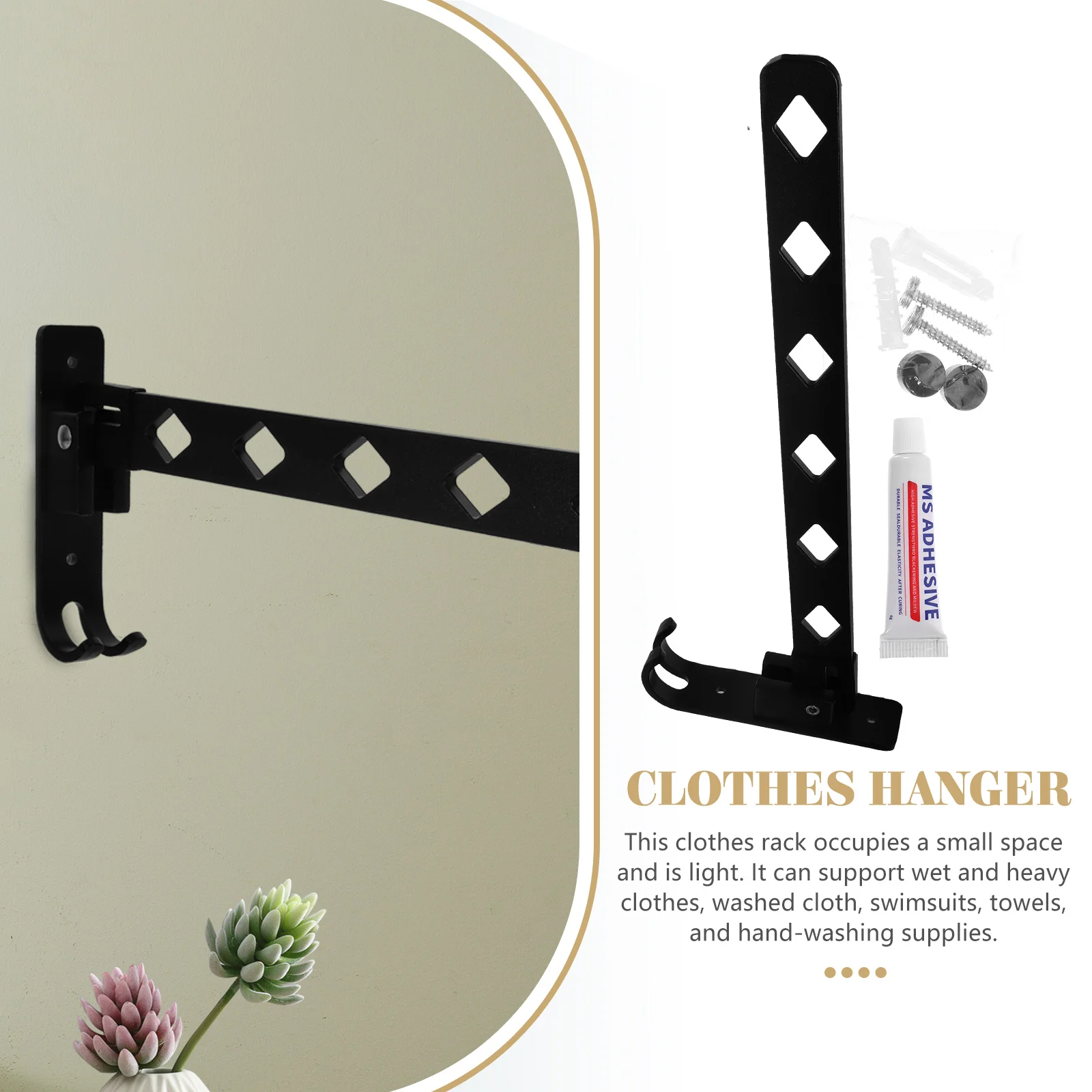 

Invisible Clothes Rack Foldable Drying Rack Punch Free Wall Mount Bathing Suits Baby Clothes Delicate Items Travel Hanger