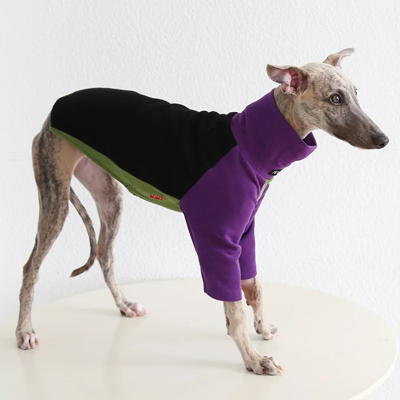 

Italian Little Lingti Huibit Pet Clothes Warm Dog Clothes High Collar Greyhound 2 Legged Fleece Sweaters Long Sleeve Pet Shirts