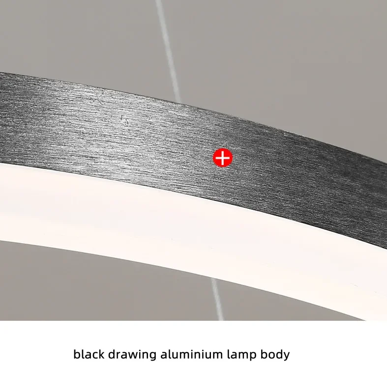 Lampu Gantung Led Cincin Tunggal Minimalis Nordic Lampu Gantung Liontin Kilau Lingkaran Aluminium Perlengkapan Lampu Led Dapat Diredupkan