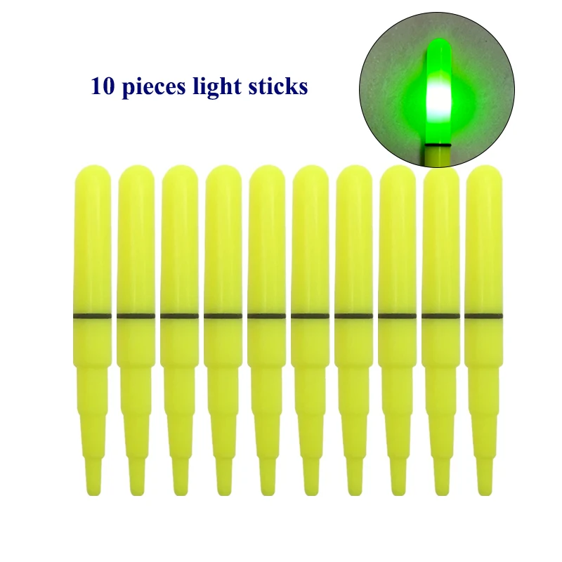 10Pieces Glow Fishing Lightstick Night Luminous Fishing Stick Ocean Fishing Electric Glow Light Stick Tools Tackle NO BAttery