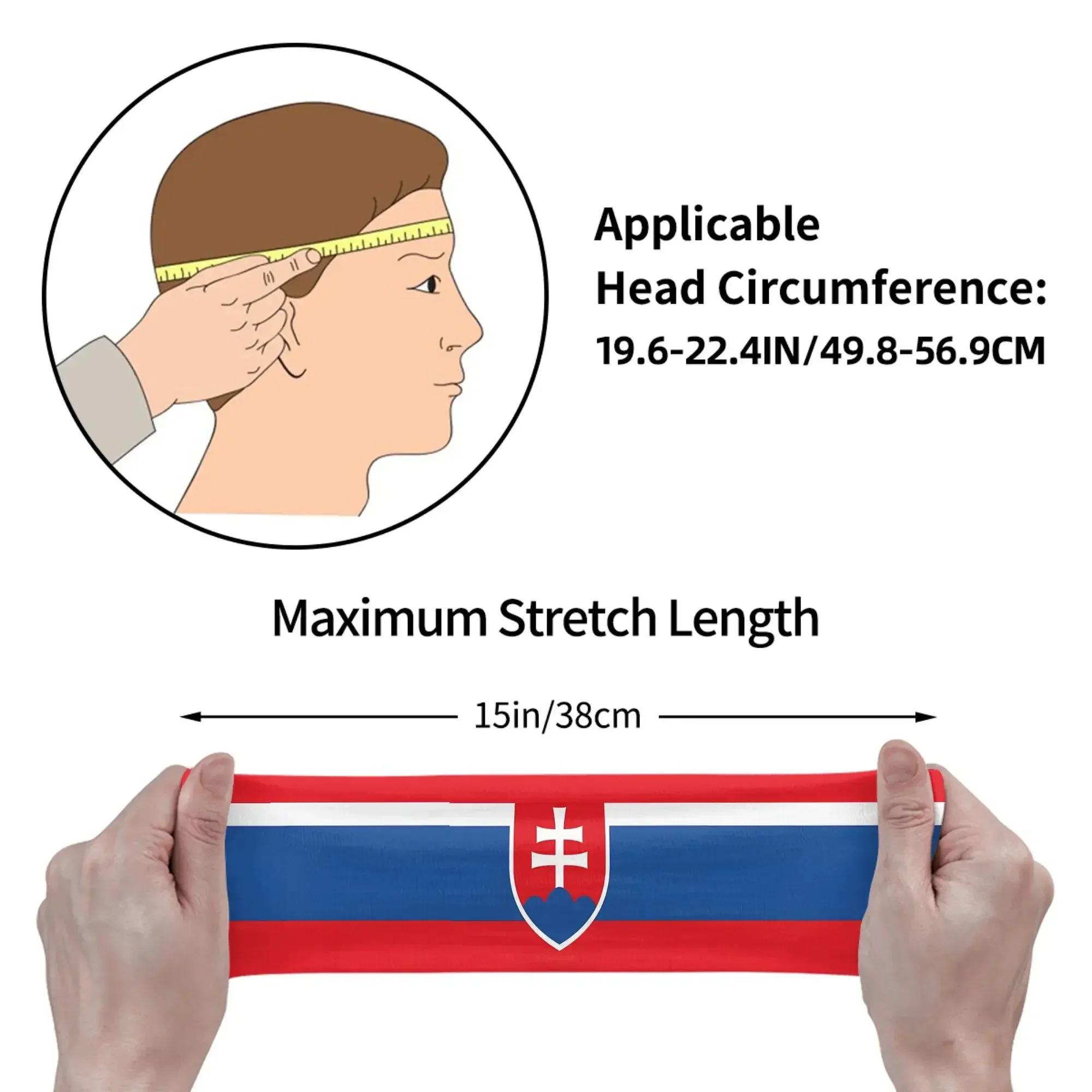 Customization Slovakian Flag Sports Headband, Moisture-Absorbing Exercise Hair Accessory