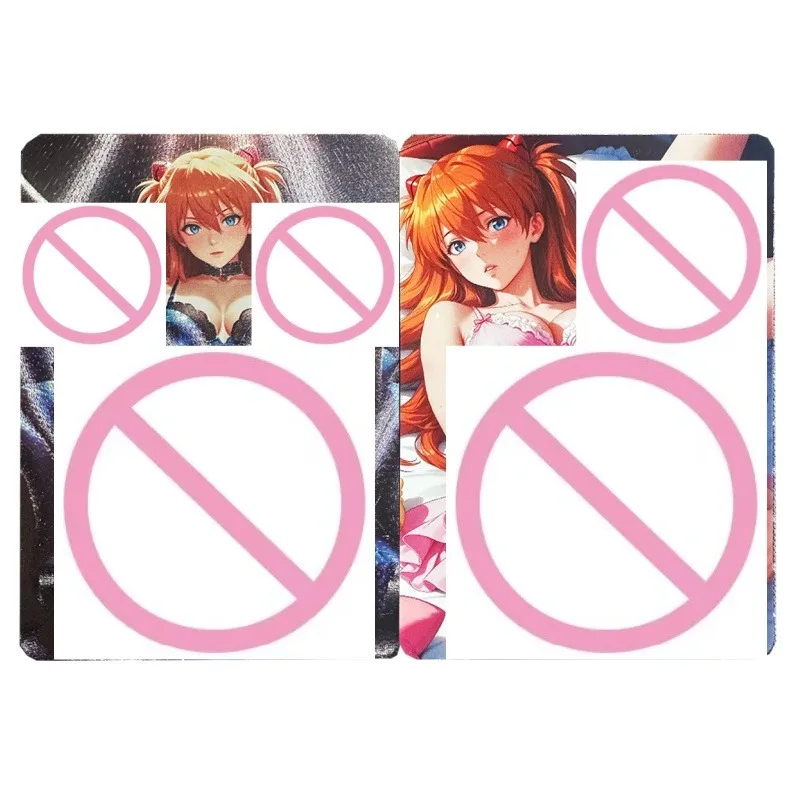 1pcs EVA Asuka Langley Soryu ACG Goddess Black Lace Diy Refraction Thick Flash Card Anime Cartoon Game Collection Card Toy Gift